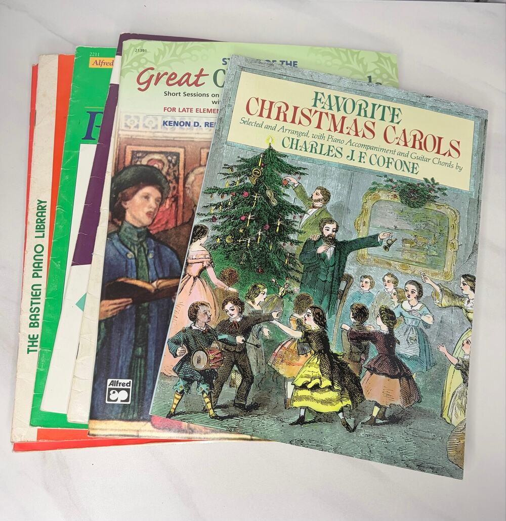 Vintage Christmas Piano Sheet Music Beginner Book Bundle Lot of 10 Alfred Faber